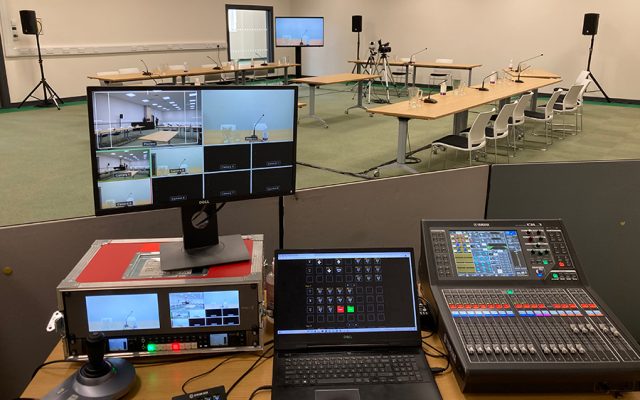 District council planning meetings with audio visual live streaming